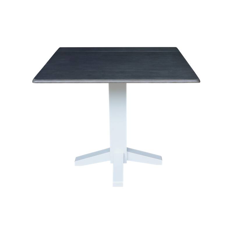 36 in. Solid Wood Square Dual Drop Leaf Dining Table