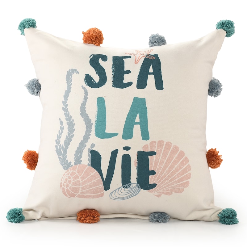 Sevita Multi Coastal Sea La Vie Polyester Throw Pillow, 20" x 20"
