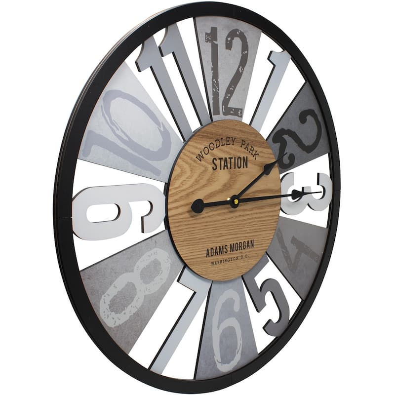 Large Wall Clock 24" Decorative, Office, Analog Modern Farmhouse Style