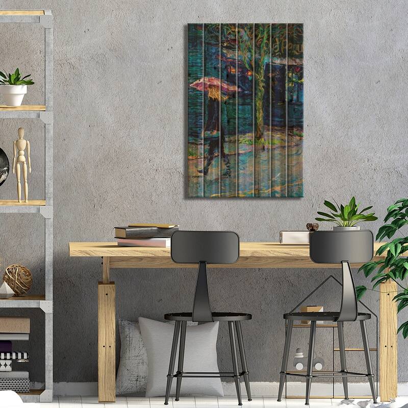 Old Pequliar Print On Wood by Iris Scott - Multi-Color