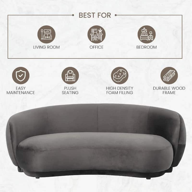 Faze 3 Seater Velvet Upholstered Solid Wood Frame Sofa with Plush Foam Cushions, No Assembly for Living Room, Home Office, Bed