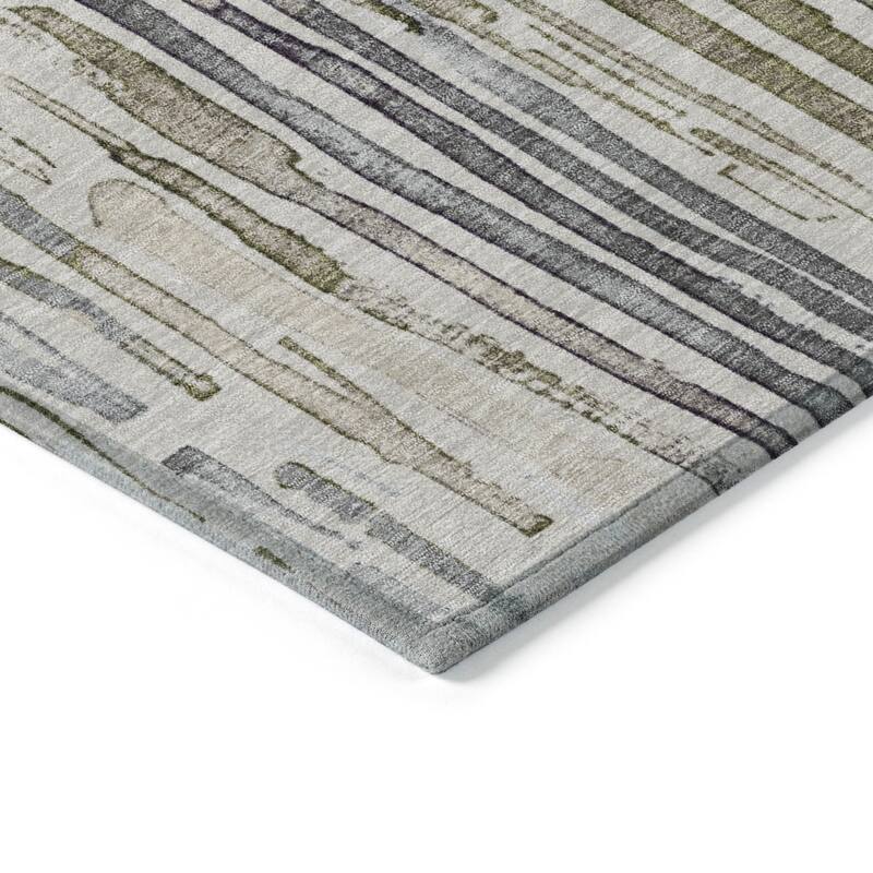 HomeRoots Striped Modern Rectangle Outdoor Rug