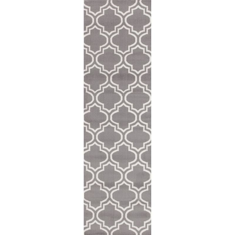 Porch & Den Elysian Trellis Area Rug - 2' x 7' 2" - Gray - Runner