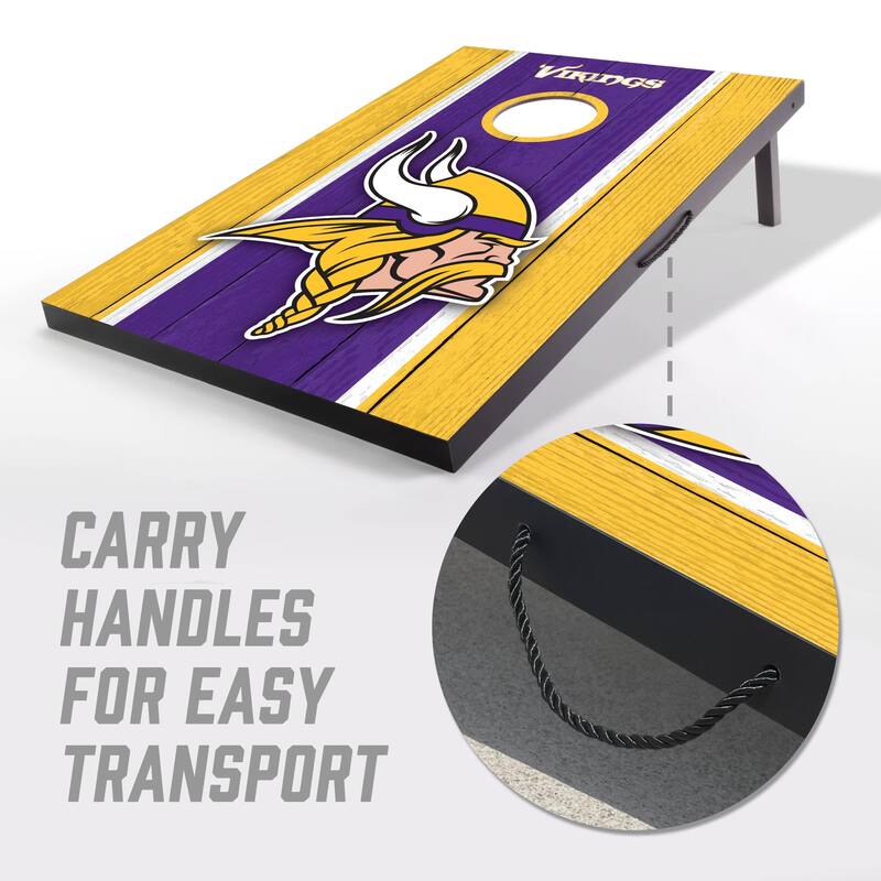 Minnesota Vikings NFL Compact 2x3 Tailgate Cornhole Board Set