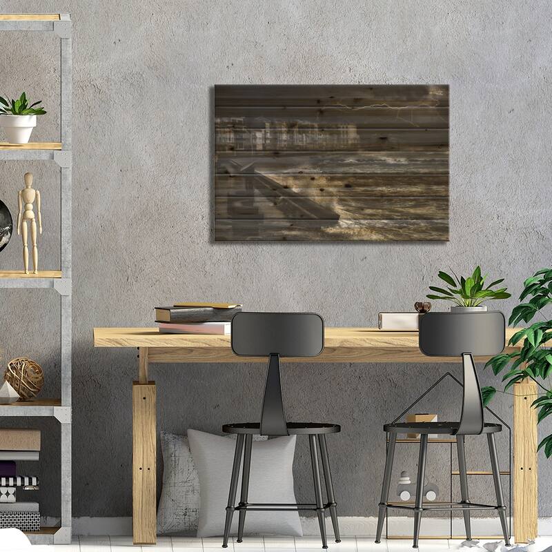 Dark Stormy Evening In Normandy Print On Wood by Yvette Depaepe - Multi-Color