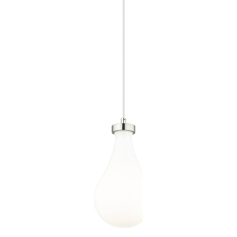Innovations Lighting 451-1P-12-7 Owego Pendant Owego 7" Wide Mini - Polished Nickel / Gloss White