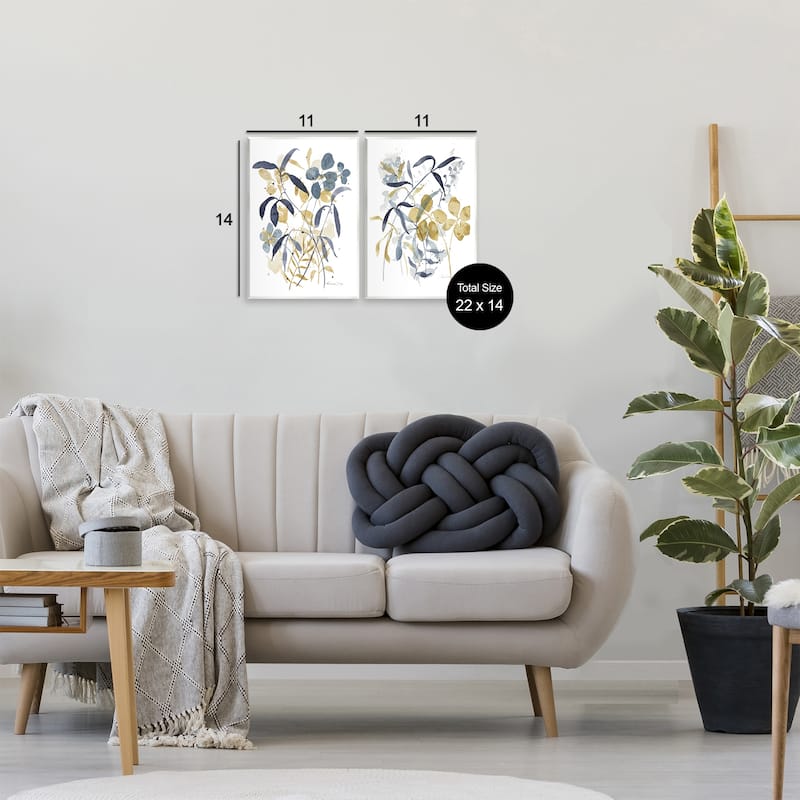 Stupell Whimsy Watercolor Botanicals Wall Plaque Art Design By Krinlox (Set of 2)