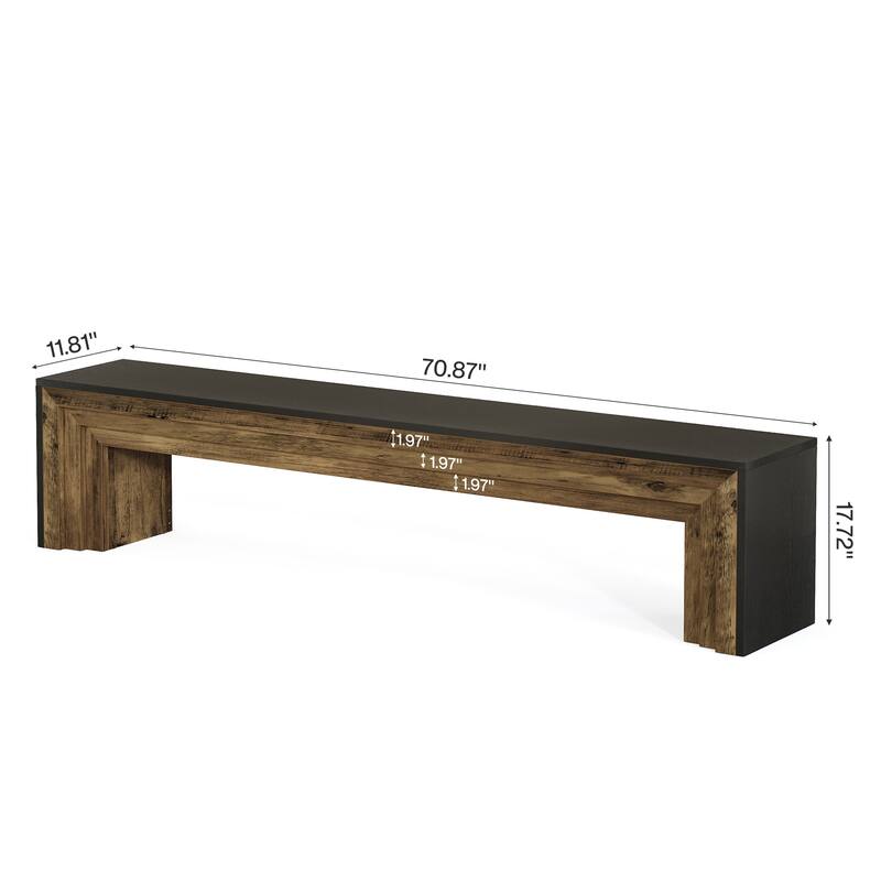 71" Extra Long Wooden Entryway Bench, Shoe Bench Indoor Seating for Hallway, End of Bed, Living/Dining Room, Sofa Back