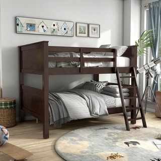 Dylan Transitional Walnut Solid Wood Convertible Bunk Bed by Furniture of America