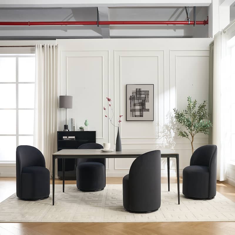 Upholstered Swivel Barrel Chair Dining Chair Side Chair