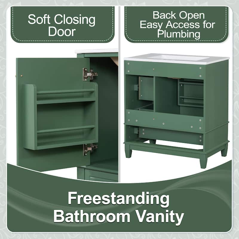 Christopher Knight Home 30" Stylish and Functional Bathroom Vanity with Sink
