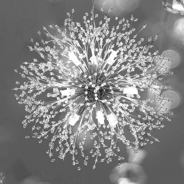 8-Light Dandelion Crystal Chandelier Firework Pendant Ceiling Light - 15.7" Dia