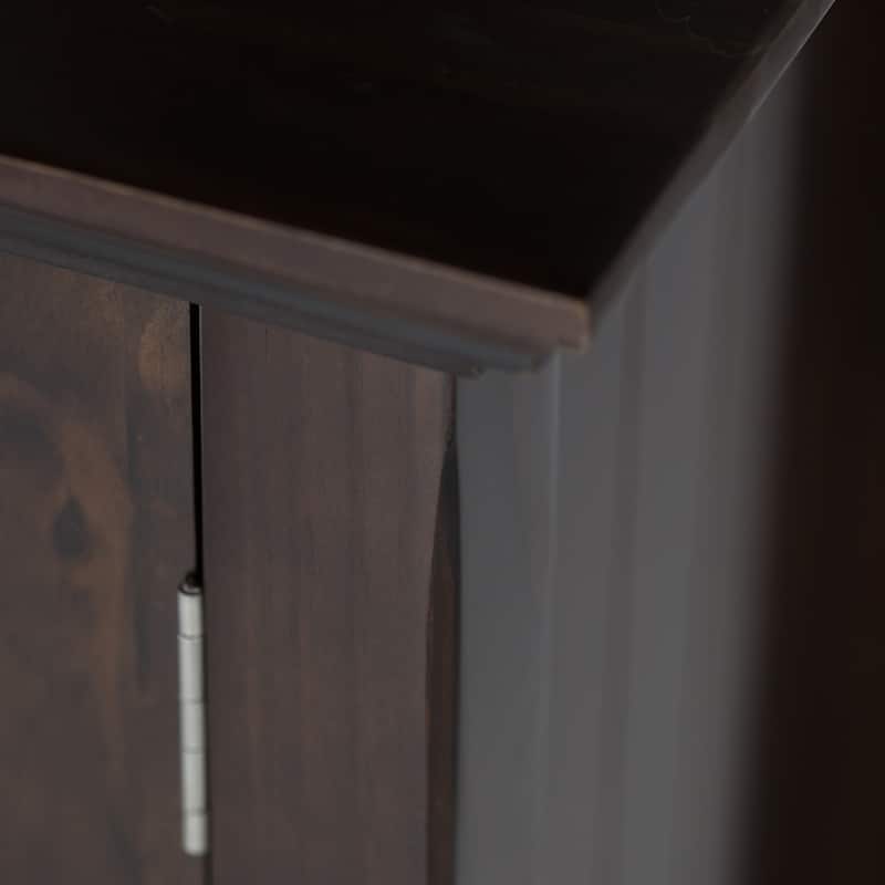 WYNDENHALL Normandy SOLID WOOD 35 inch Wide Transitional Low Storage Cabinet - 35"w x 15.5"d x 36" h