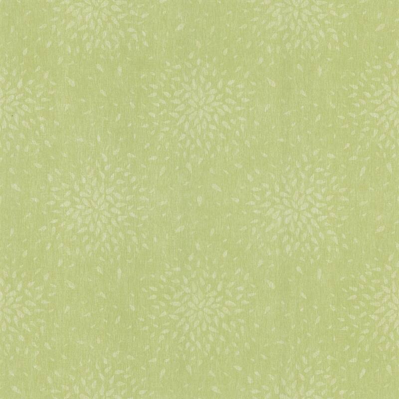 Brewster Summer Green Modern Floral Wallpaper - 20.5in x 396in x 0.025in