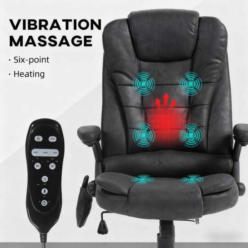 High Back Executive Office Chair with Reclining Backrest, Padded Armrests and Remote