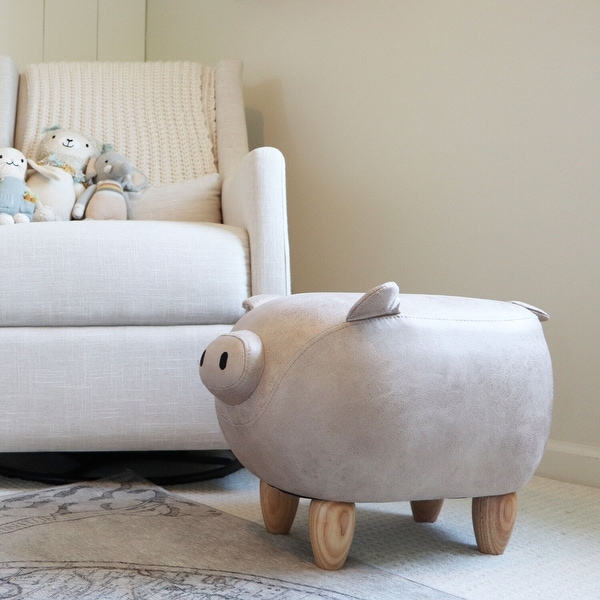 Critter Sitters 16 In. Seat Height Gray Pig Animal Shape Pet House