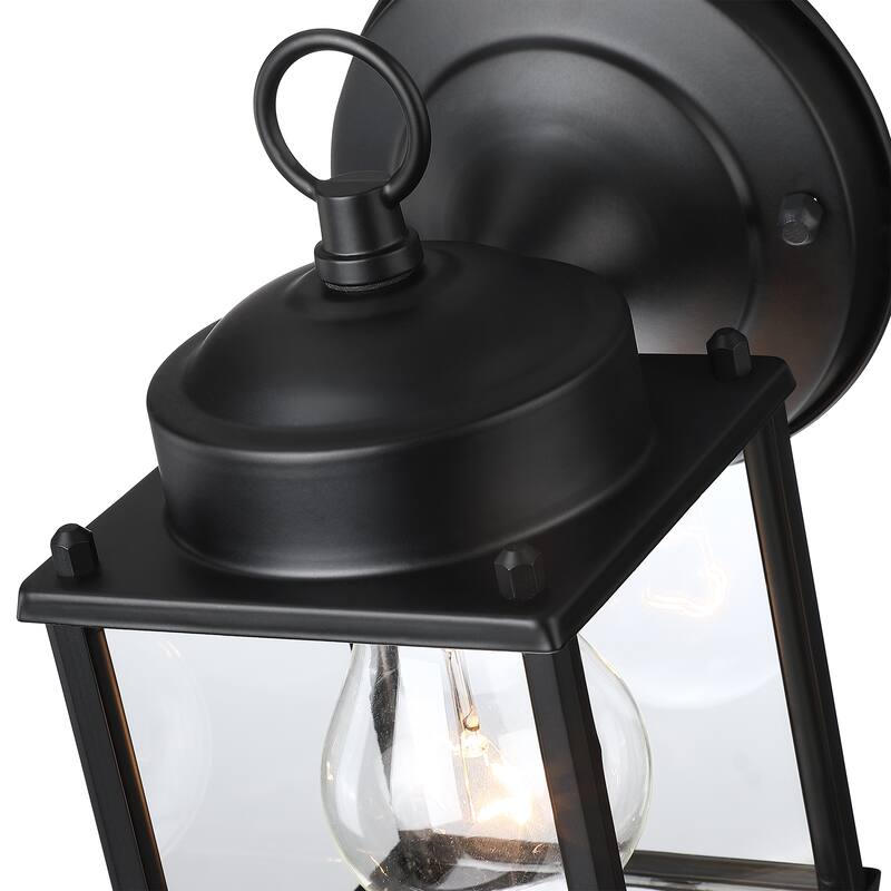 2-pack 1-Light Outdoor Wall Light with Matte Finish and Clear Glass Shade