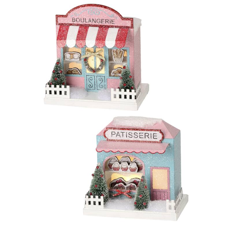 8-9" Led Cardboard French Bakery set of 2
