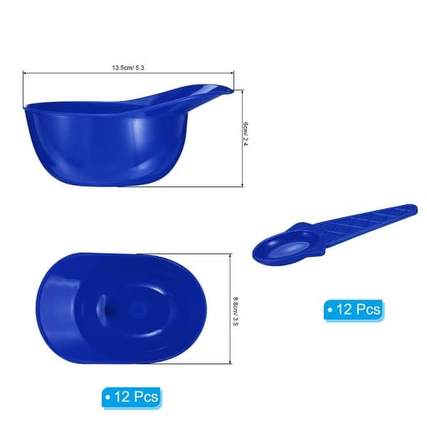 dimension image slide 3 of 5, 12 Set Ice Cream Bowls and Spoons Set, 8oz Baseball Cap Ice Cream Bowl