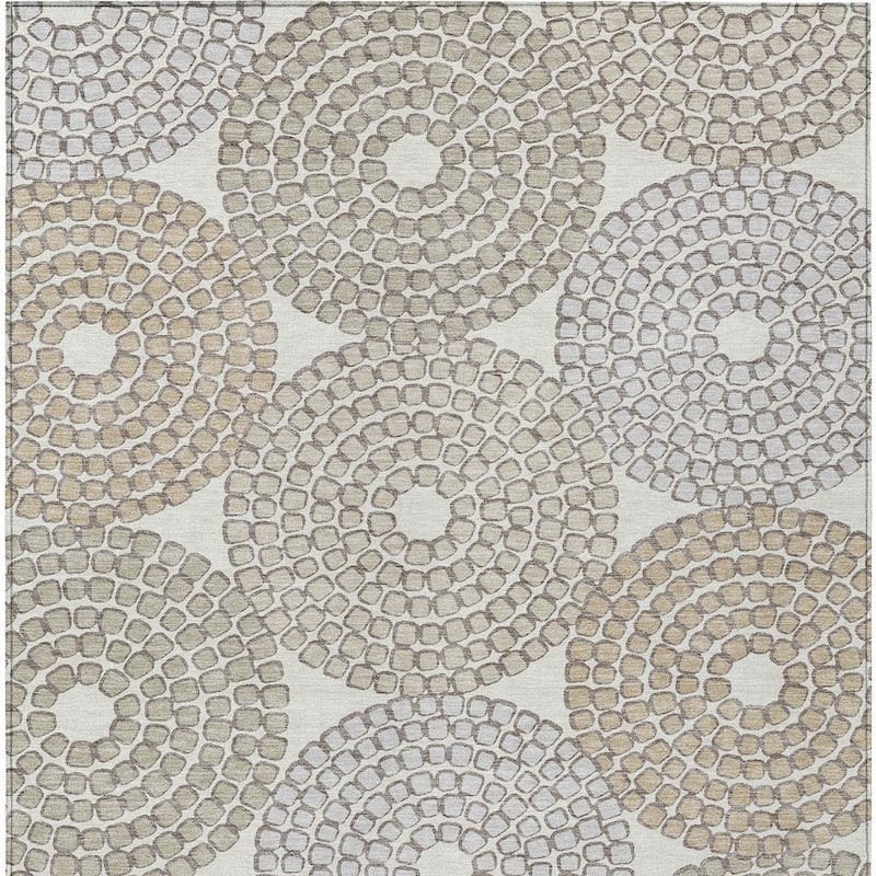 HomeRoots Geometric Transitional Rectangle Outdoor Rug