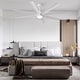 preview thumbnail 5 of 17, 72" Modern White Large Smart Ceiling Fan with Light and Remote, App Control, Voice Control