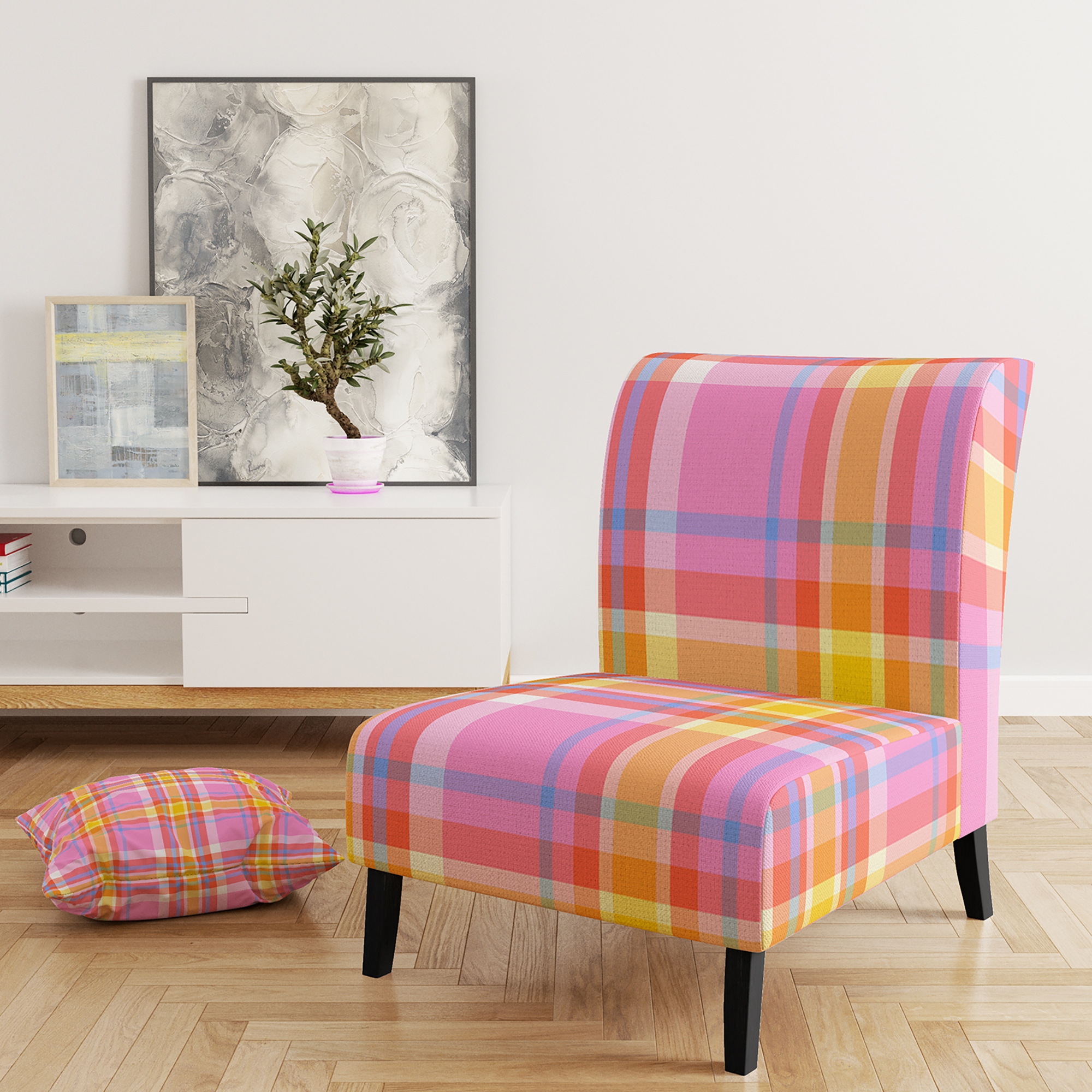 Yellow hotsell tartan chair