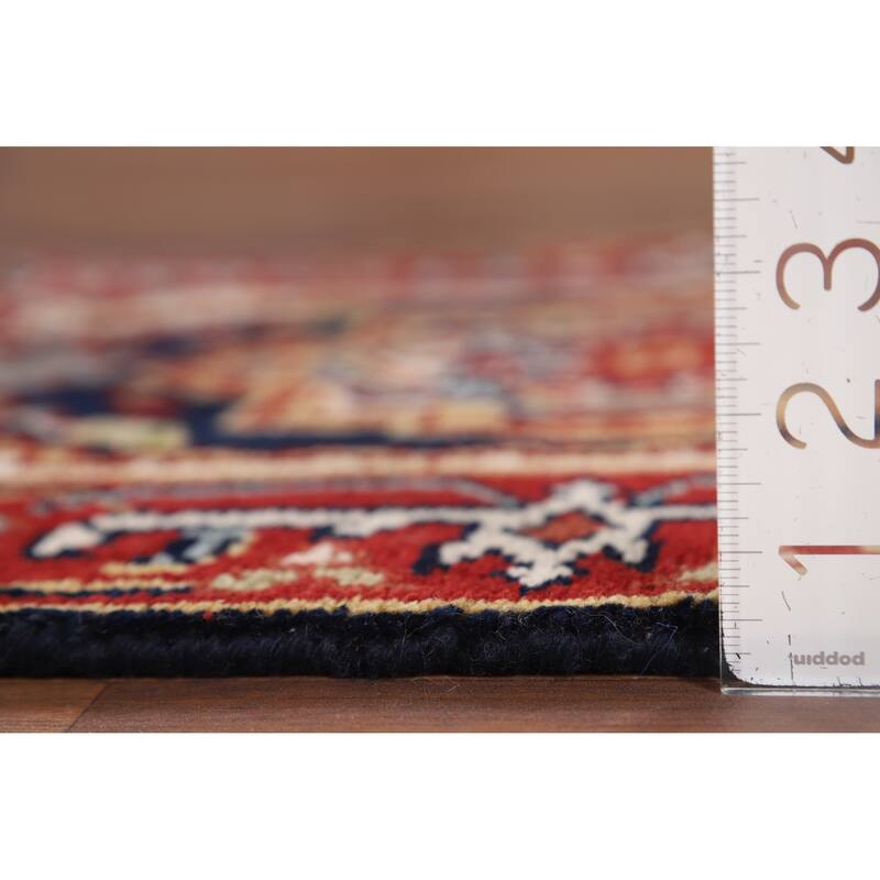 Red & Navy Blue Heriz Serapi Indian Accent Rug Handmade Wool Carpet - 2'0" x 3'0"