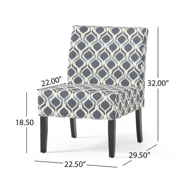 dimension image slide 1 of 2, Kassi Ikat Pattern Accent Chair (Set of 2) by Christopher Knight Home - 22.50" L x 29.50" W x 32.00" H