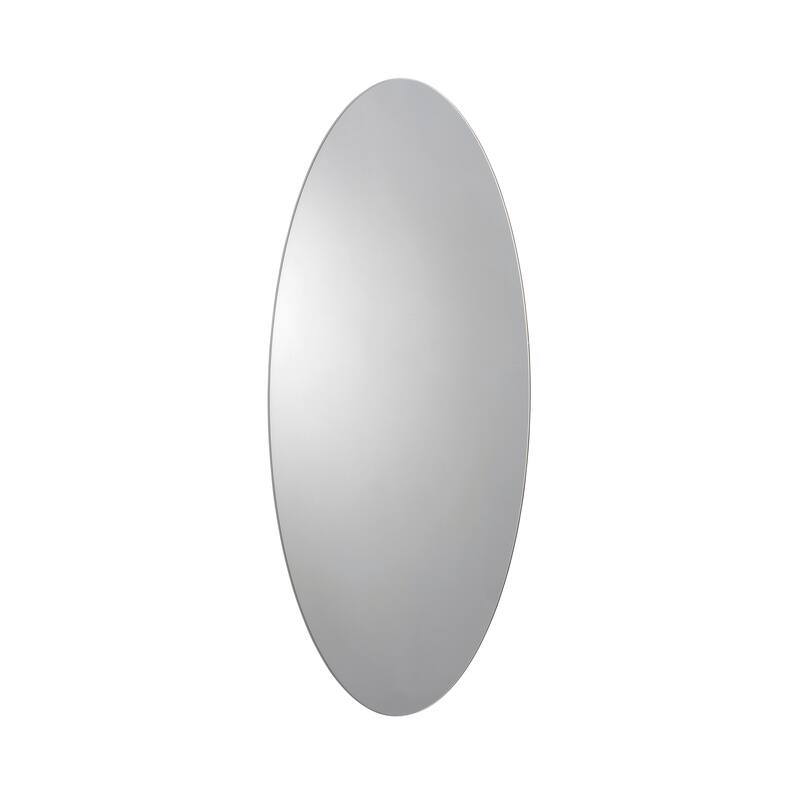 Croydex Belham Hang 'n' Lock Frameless Modern Oval Vanity Mirror, Easy
