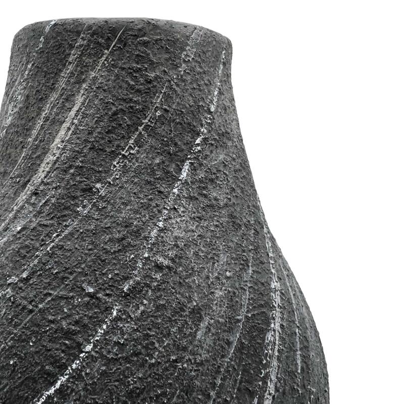 12 Inch Tall Modern Black Ceramic Vase