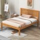 preview thumbnail 2 of 6, Rustic Twin Size Platform Solid Wood Twin Bed Frame with Headboard