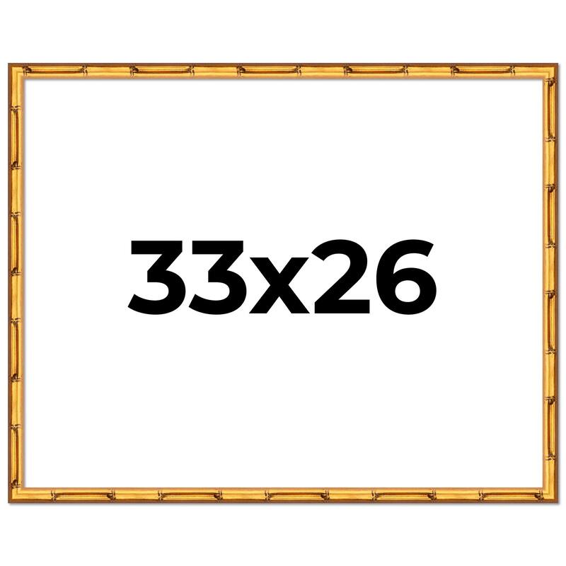 33x26 Frame Gold Bamboo Picture Frame Modern Photo Frame Includes UV Acrylic Shatter Guard Front Acid Free Foam Backing Board