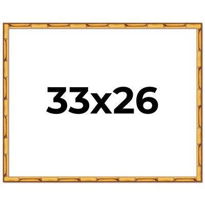 33x26 Frame Gold Bamboo Picture Frame Modern Photo Frame Includes UV Acrylic Shatter Guard Front Acid Free Foam Backing Board
