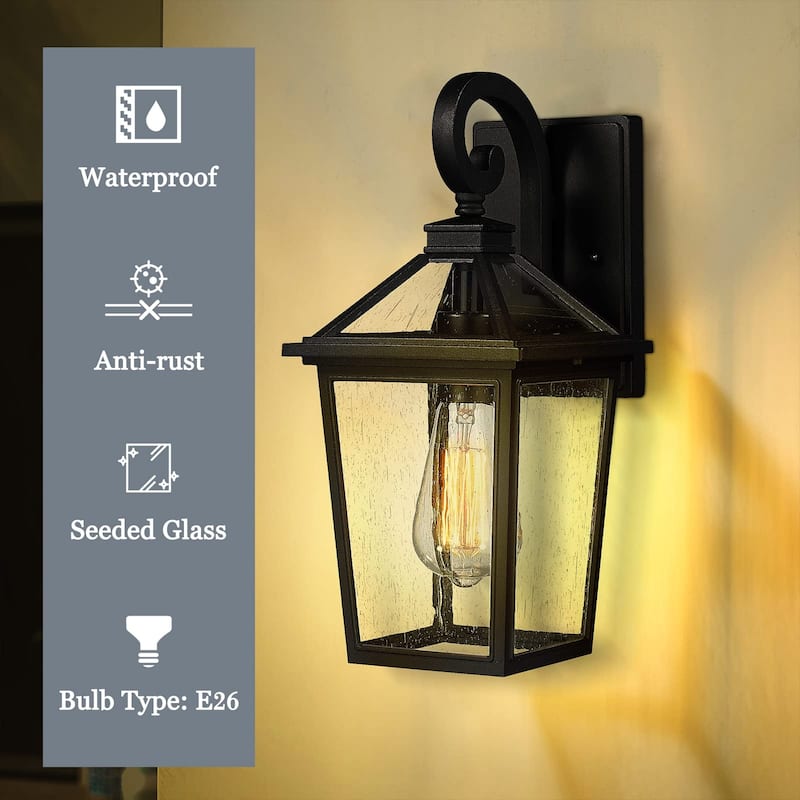 14 Inch Wall Sconce with Seeded Glass