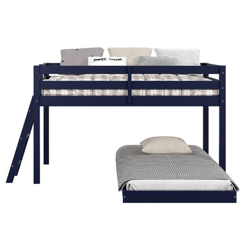 Taylor & Olive Trillium Twin Low Loft Bed with a Twin Under Bed