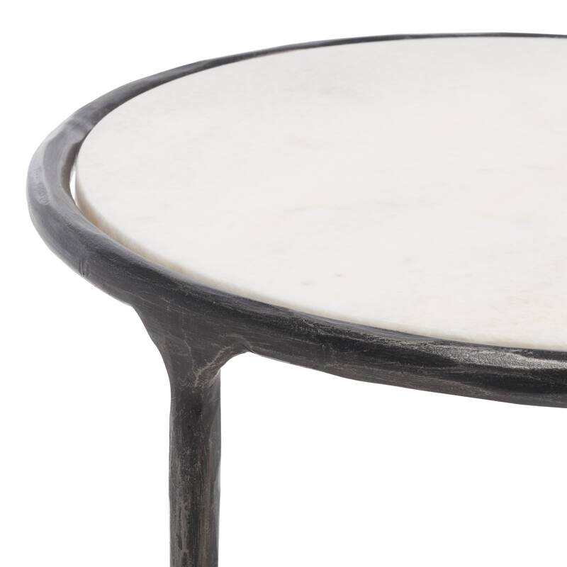 SAFAVIEH Couture Saliha Forged Metal Round End Table - 18" W x 18" L x 20" H - 18"W x 18"D x 20"H