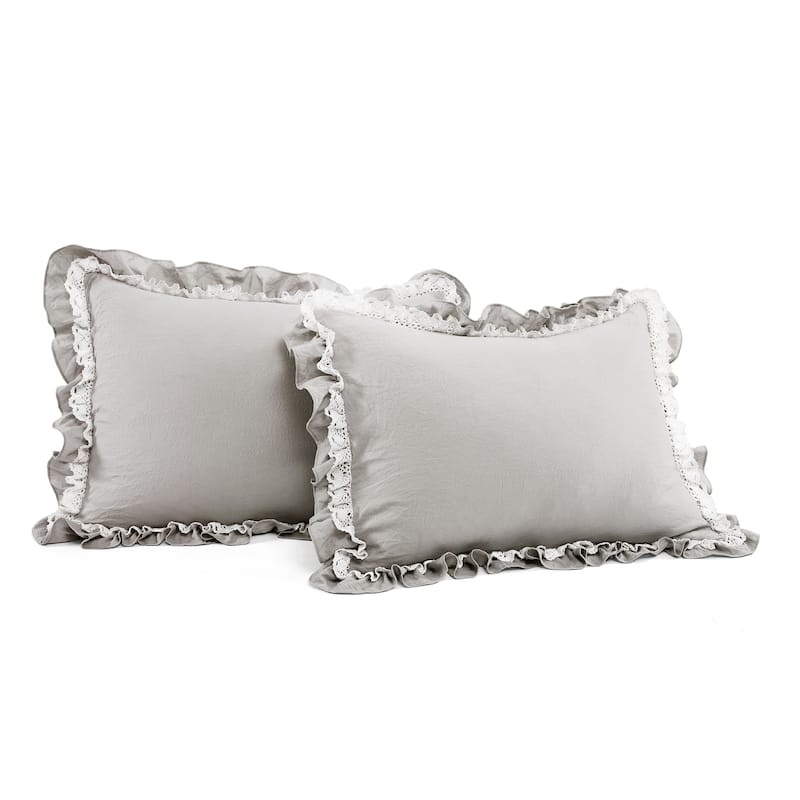 Silver Orchid Gerard Shabby Chic Ruffle Lace Comforter Set