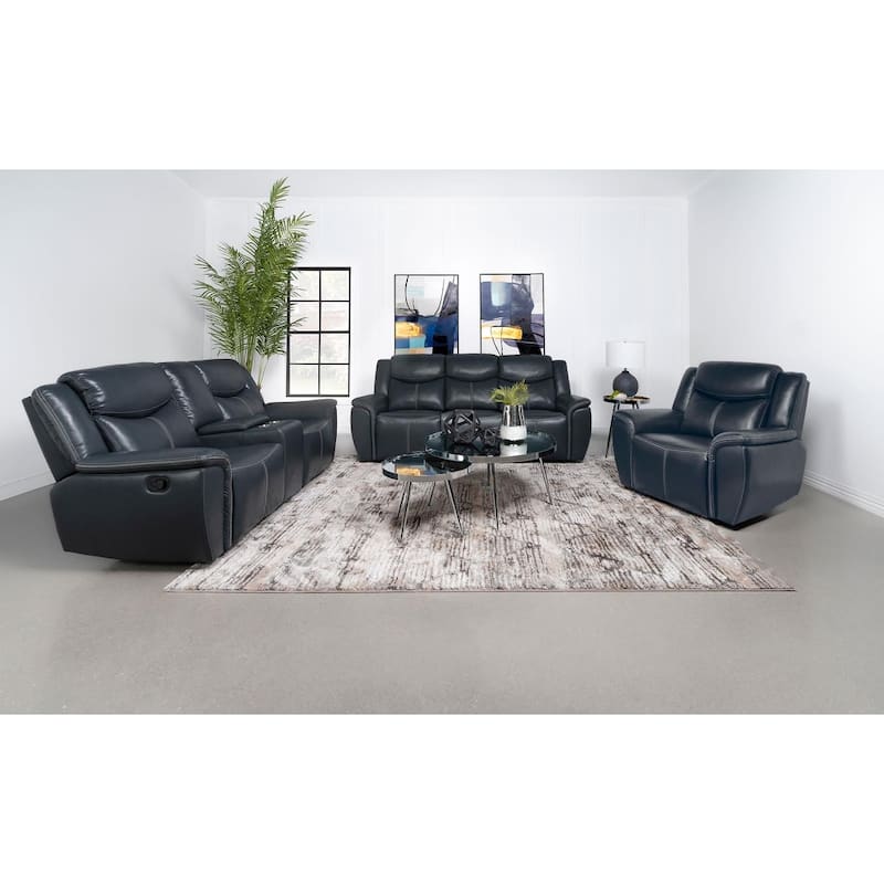 Stanwicke Blue 3-piece Motion Reclining Sofa Set