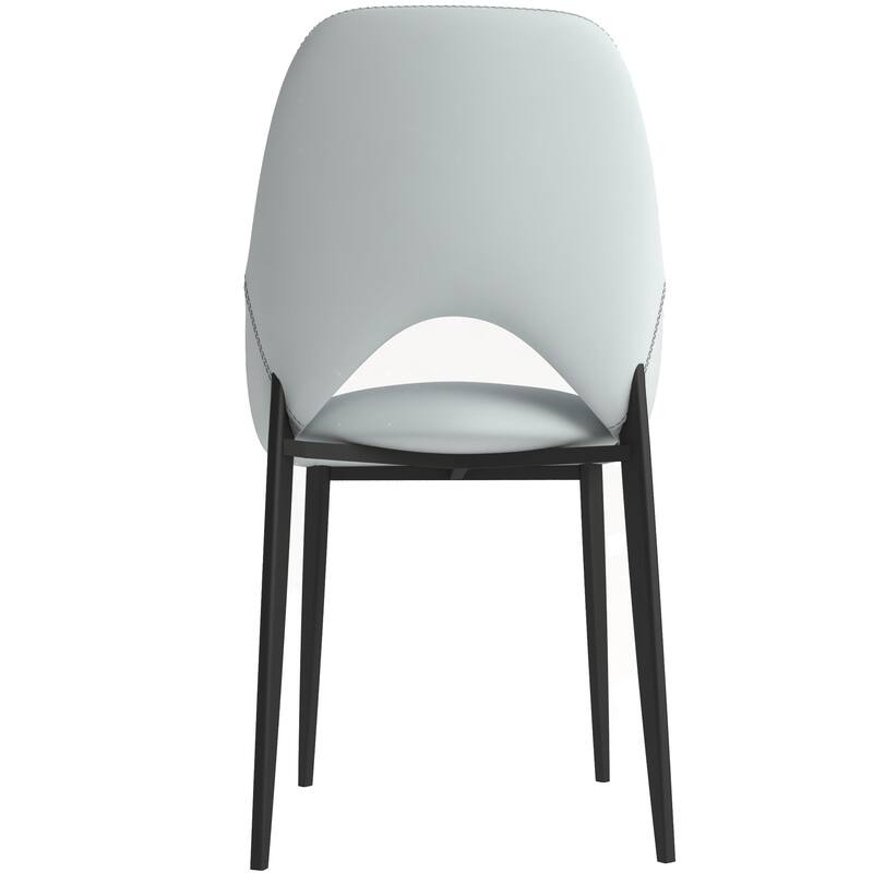 Amalfi Mid-Century Modern Upholstered Dining Chair - Open Back Side Chair with Metal Legs for Kitchen, Dining Room & Living Room