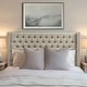 preview thumbnail 3 of 11, Madison Park Amelia Upholstered Wingback Headboard with Button Tufting & Nailhead Trim