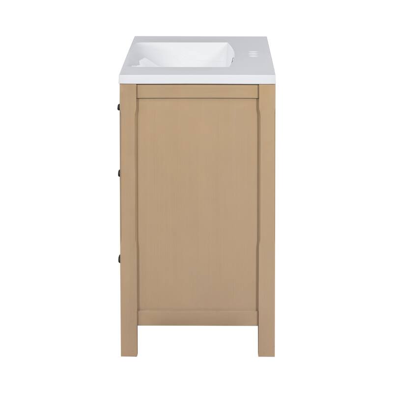 36" Solid Wood Frame Bathroom Cabinet