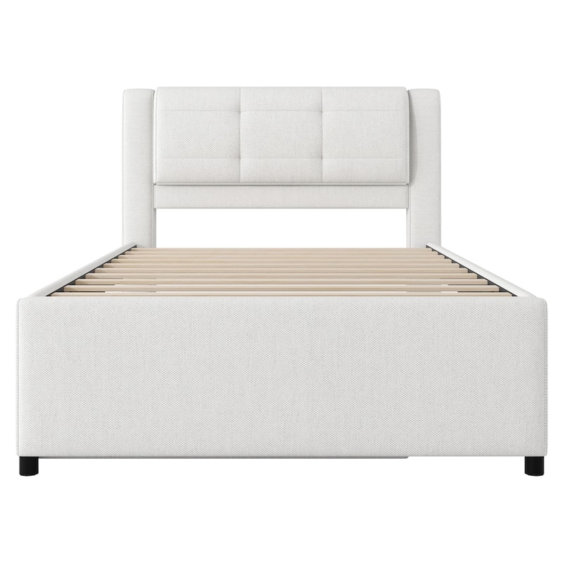 Full Size Upholstery platform bed with Trundle