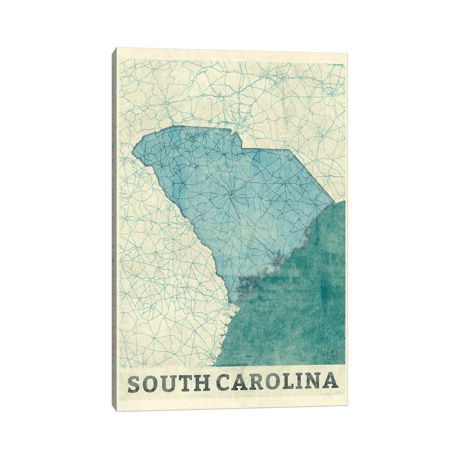 iCanvas "South Carolina Map" by Hubert Roguski Canvas Print