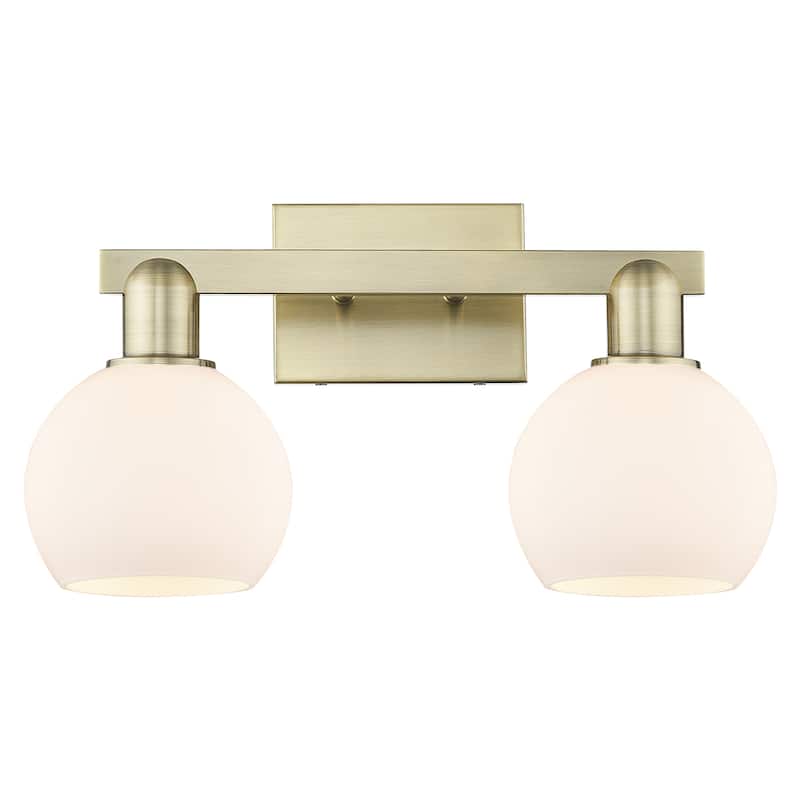 Innovations Lighting Endless Possibilities Arcadia - Athens - 2 Light 17" Bath Vanity Light - Antique Brass/Matte White