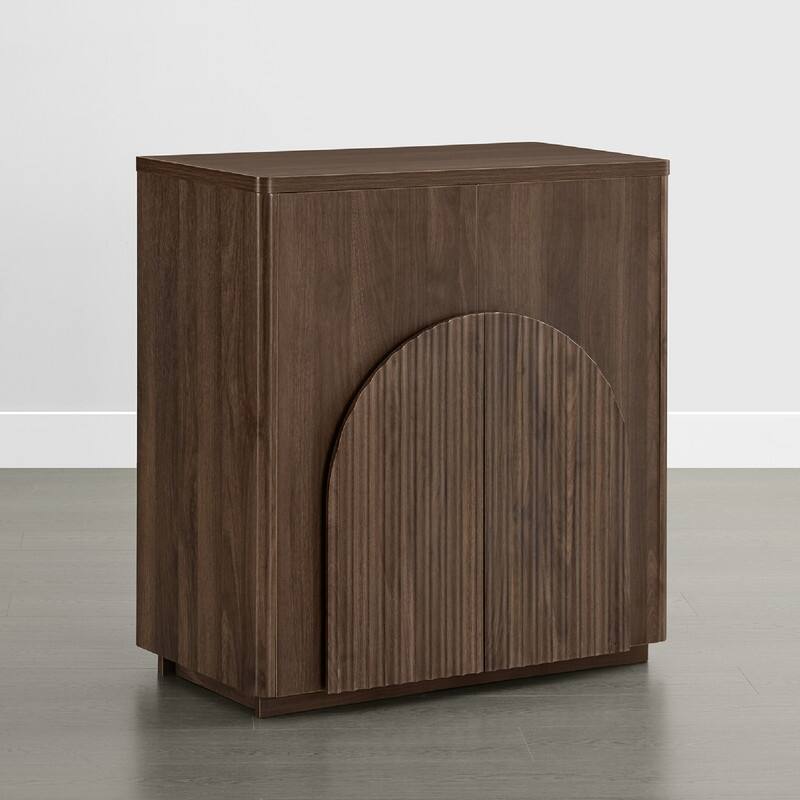Spruce & Spring Modern Sideboard Buffet Cabinet with Wave Design