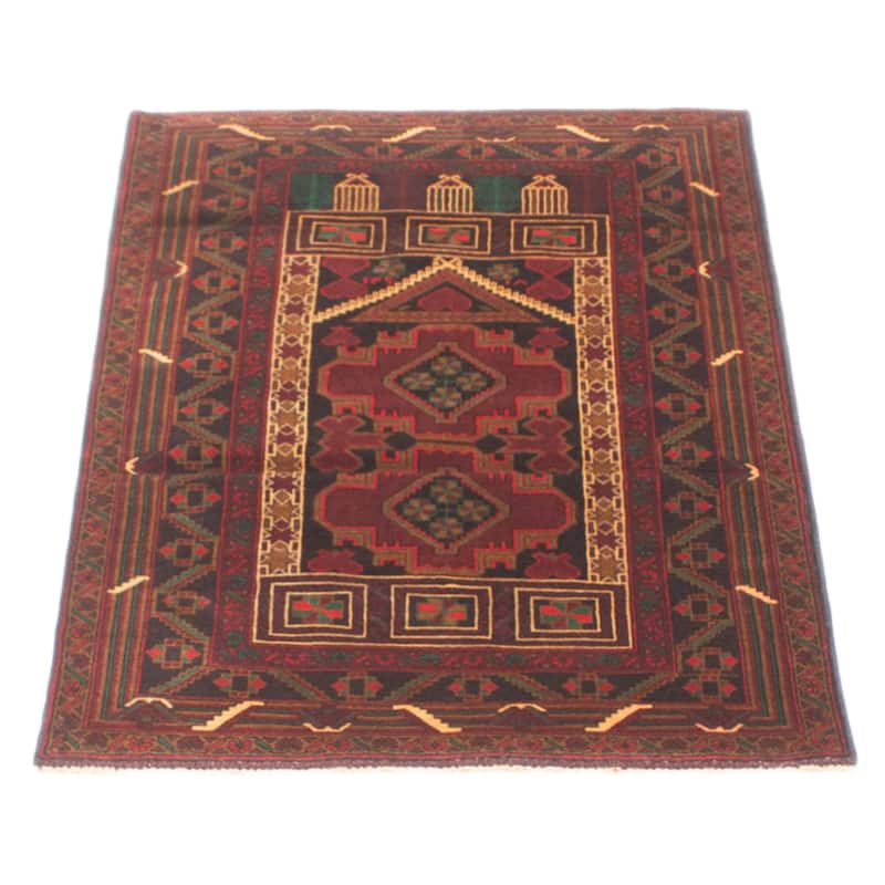 Teimani Burgundy Rug 2'11" x 4'7" - 2'11 x 4'7