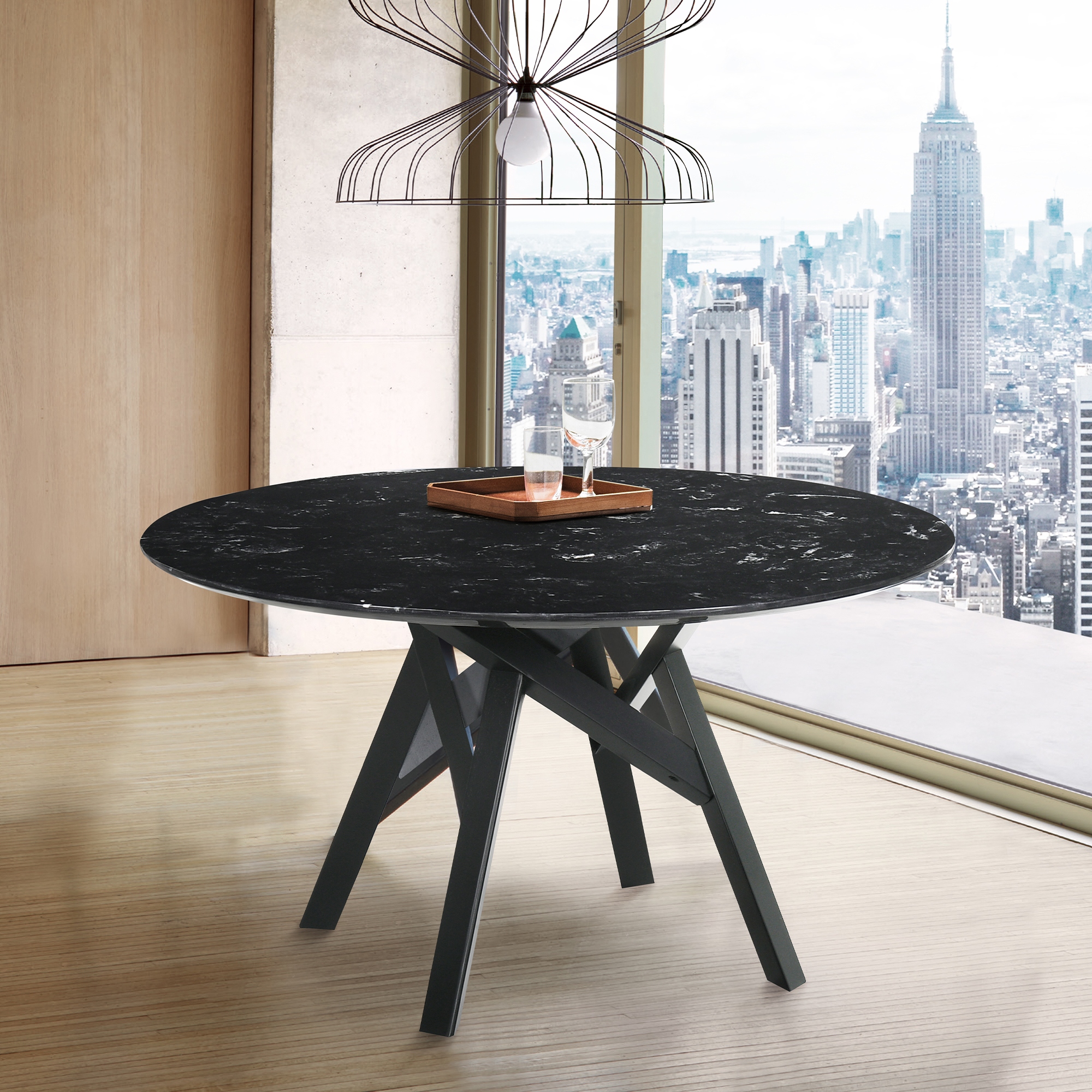 Mid century modern pedestal discount dining table