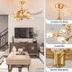 preview thumbnail 20 of 19, 48 Inch Retractable Clear 4-Blade Modern Sputnik Ceiling Fans with Light (excl.bulb) Luxury Chandelier