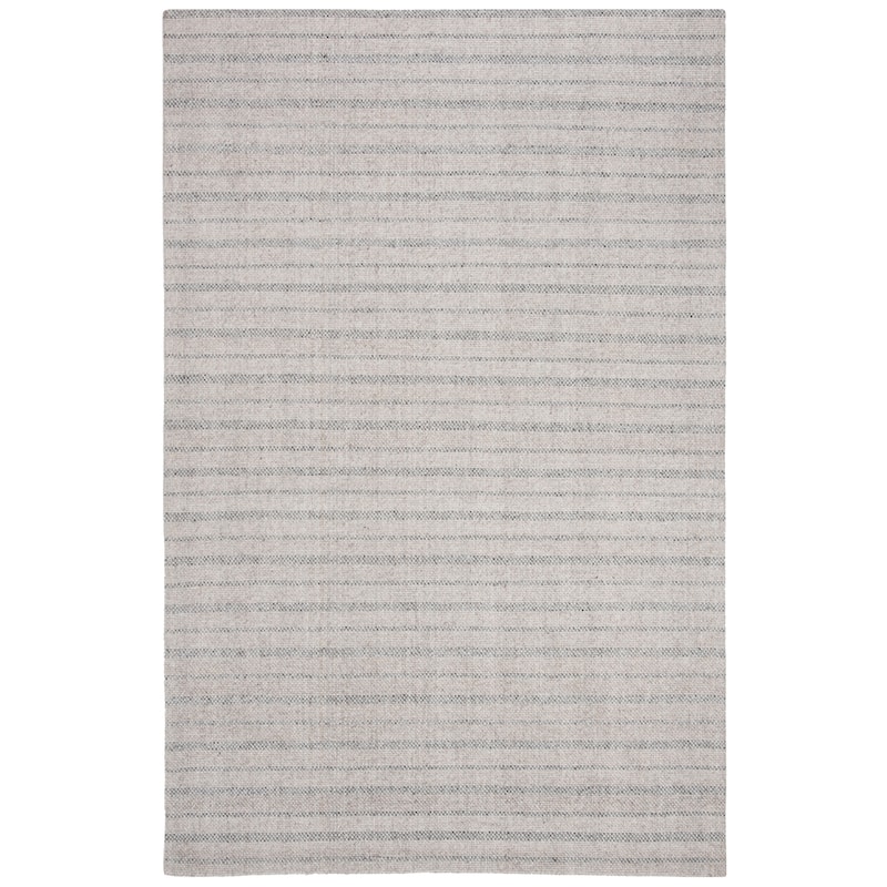 Lauren Ralph Lauren Handmade Miles Striped Wool Rug - 6' Square - Silver
