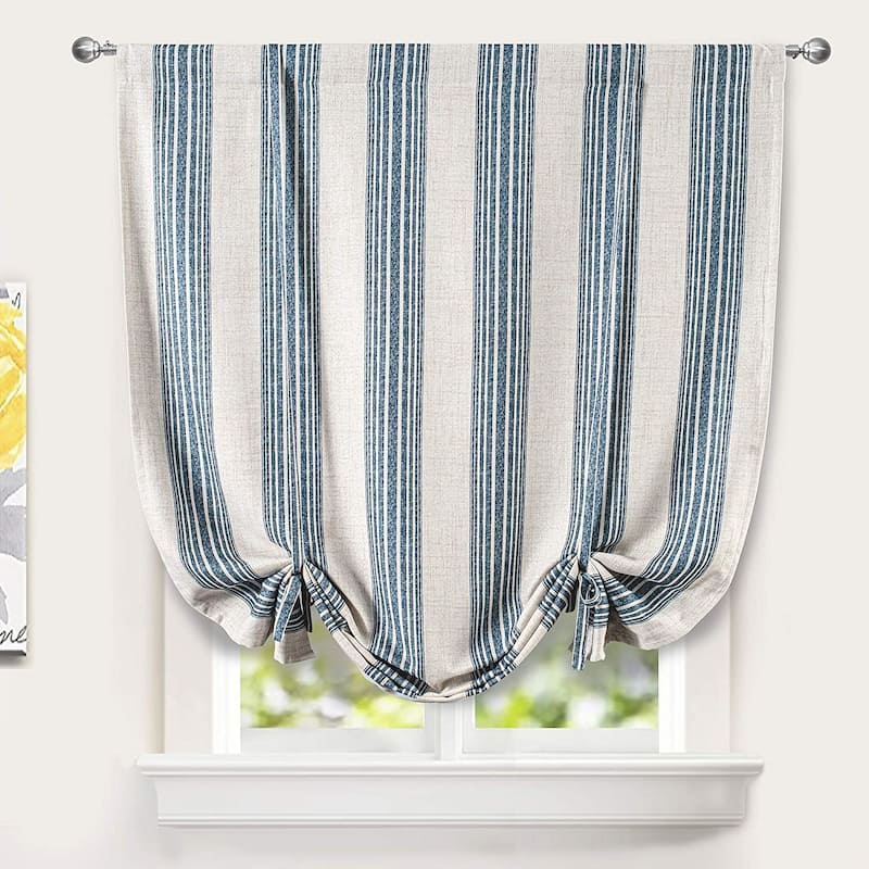 DriftAway Chris Vertical Striped Pattern Blackout Room Darkening Tie Up
